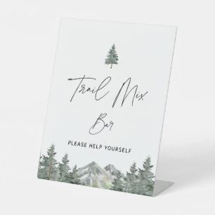 Signe De Table Baby shower d'hiver Mountain Trail Mix Bar
