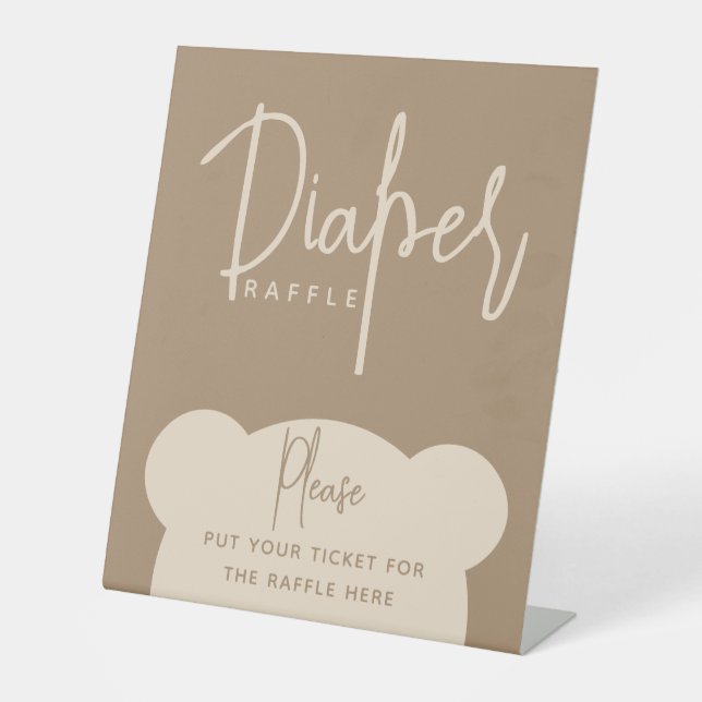 Signe De Table Baby shower d'ours simple et moderne minimaliste (Recto)