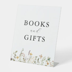 Signe De Table Baby shower Fleur sauvage Aquarelle Livres & Cadea