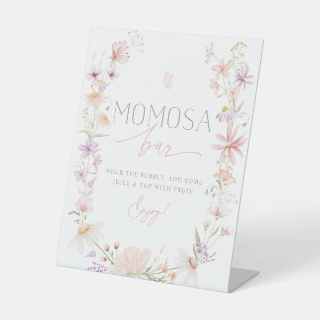Signe De Table Baby shower fleur sauvage Mimosa Bar (Recto)