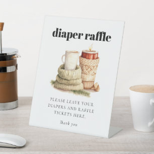 Signe De Table Baby shower laide moderne Raffle de couche