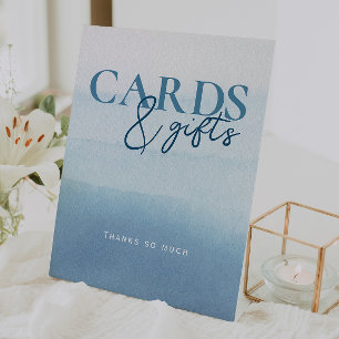 Signe De Table Baby shower moderne Ocean Watercolor Cartes et cad