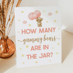 Signe De Table Baby shower Ours En Teddy Combien D'Ours De Gummy
