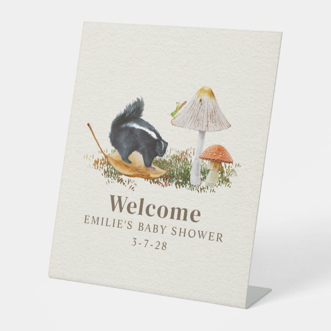 Signe De Table Baby shower petit puant Bois Skunk Boy (Recto)