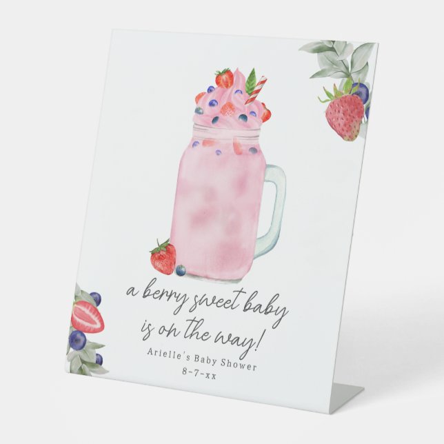 Signe De Table Baby shower spécial Smoothie Berry (Recto)