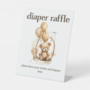 Signe De Table Baby shower Teddy Bear Raffin