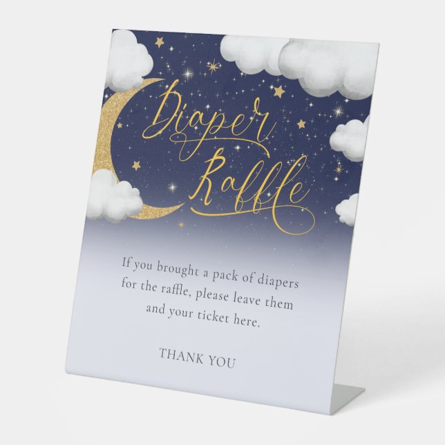 Signe De Table Baby shower Twinkle Little Star Diaper Raffle (Recto)
