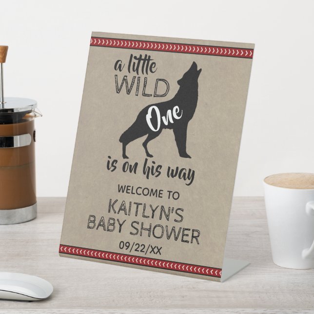 Signe De Table Baby shower Wild One Boys Bienvenue (In SItu)