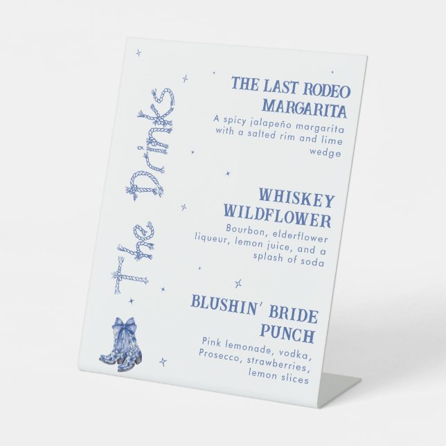 Signe De Table Bachelorette à thème occidental Boisson du week-en (Recto)