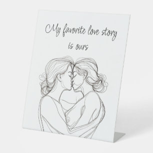 Signe De Table Baiser lesbien minimaliste et élégant