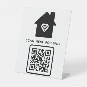 Signe De Table Balayage de code QR Wifi pour connecter auto-adhés