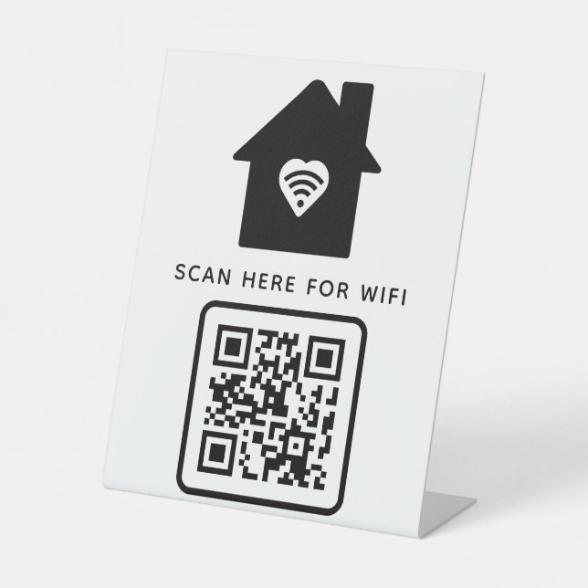 Signe De Table Balayage de code QR Wifi pour connecter auto-adhés (Recto)