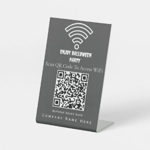 Signe De Table Balayage de code QR Wifi Pour Connecter Des Cendre