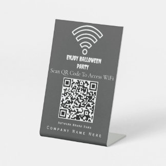Signe De Table Balayage de code QR Wifi Pour Connecter Des Cendre