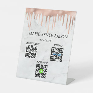 Signe De Table Balayage du code QR sans contact de marbre pour pa