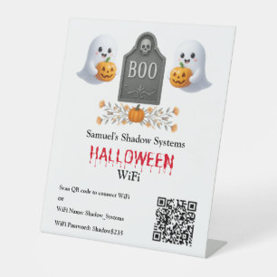 Signe De Table Balayage du code QR Wifi d'Office Halloween pour s