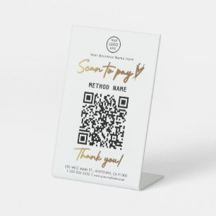 Signe De Table Balayage noir et or pour payer les liens de paieme