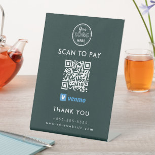Signe De Table Balayage professionnel de code Venmo QR pour payer
