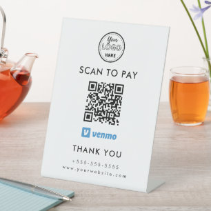 Signe De Table Balayage professionnel du code Venmo QR pour payer