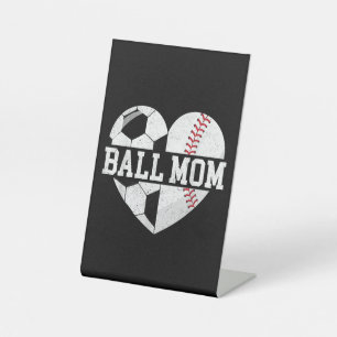 Signe De Table Ball Maman Chemise Coeur Funny Baseball Soccer Mam