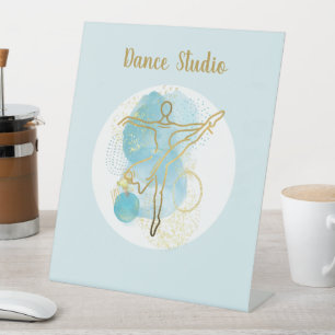 Signe De Table Ballerine à l'aquarelle abstraite en or joli Custo