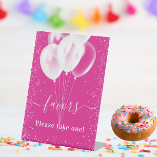 Signe De Table Ballons blancs roses fête d'anniversaire faveurs d