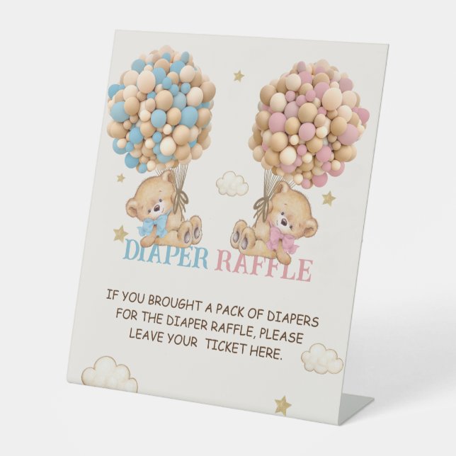 Signe De Table Ballons d'ours Bearly Wait Diaper Raffin (Recto)