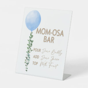 Signe De Table Balloon bleu Aquarelle Garçon Baby shower Piédesta