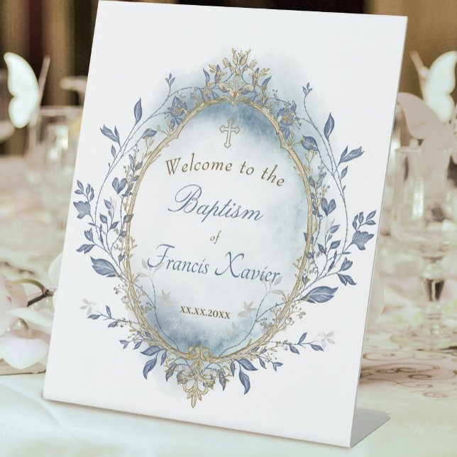 Signe De Table Baptism baby boy welcome Sign (Créateur téléchargé)