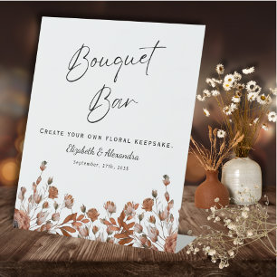 Signe De Table Bar à bouquet de Mariage rustique