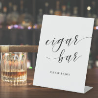 Bar à cigares de mariage calligraphie moderne