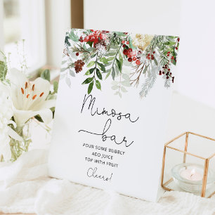 Signe De Table Bar à mimosa pour la douche de mariée Evergreen
