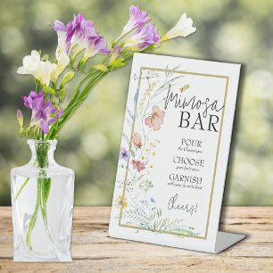 Signe De Table Bar à Mimosa pour une Baby Shower de Mariée avec d