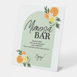 Signe De Table Bar à Mimosa pour une douche de mariée au Main Squ