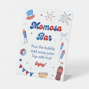 Signe De Table Bar à Momosa pour la Baby Shower du 4 juillet