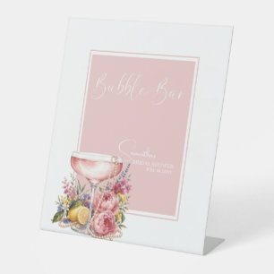 Signe De Table Bar de fête de mariage Petals, Pearls & Prosecco