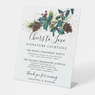 Signe De Table Bar Mariage Holly and Berries Cocktails