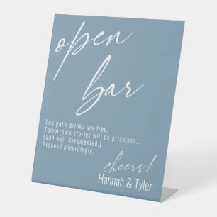 Signe De Table Bar Ouvert Contemporain avec Écriture Manuscrite D