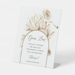 Signe De Table Bar ouvert de mariage à l'herbe de Pampas Protéa B