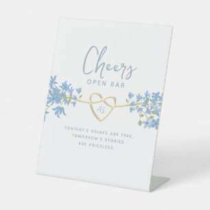Signe De Table Bar ouvert Dusty Blue Mariage
