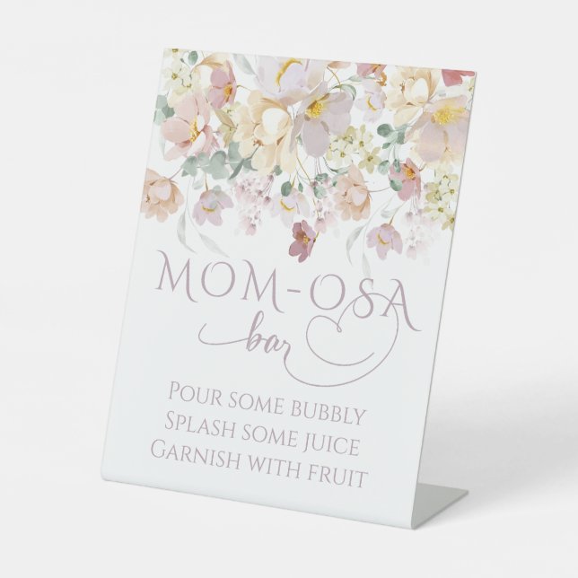 Signe De Table Barre de Baby shower de Fleur sauvage de printemps (Recto)
