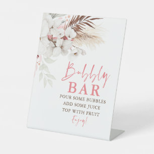Signe De Table Barre de bulles rose et blanc