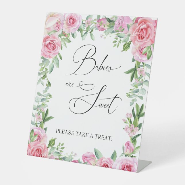 Signe De Table Barre de bulles | Roses bleus | Traitement pour bé (Recto)