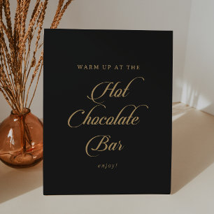 Signe De Table Barre de chocolat chaud noir et or classique