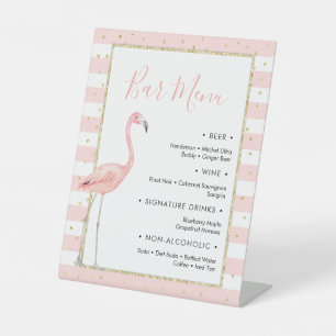 Signe De Table Barre de Flamant rose Menu 2 Signal Piéton
