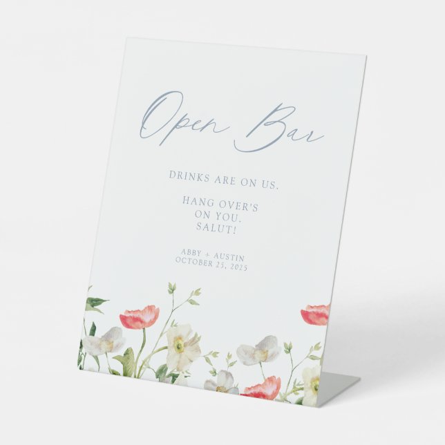 Signe De Table Barre ouverte fleurie (Recto)