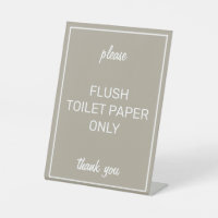 Basique moderne Beige Salle de bain Signal de