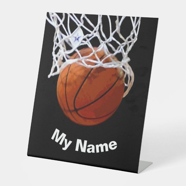 Signe De Table Basket-ball Votre nom Personnalisé (Recto)