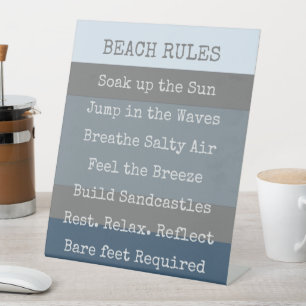 Signe De Table Beach Rules Modern Colorbloc