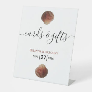 Signe De Table Beach Seashell Clams Cartes de Mariage & Cadeaux